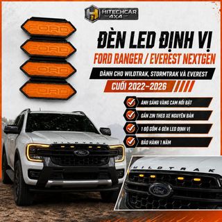 LED Định Vị HitechCar4x4 Ranger Stormtrak/Wildtrak/Everest Nextgen 2022-2026 Bộ 4 Đèn Vàng Cam Zin