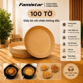 [Combo 100 tờ] Giấy lót nồi chiên không dầu tròn , chât liệu bột giấy tự nhiên, đạt chuẩn an toàn thực phẩm, sỉ lẻ số lượng lớn