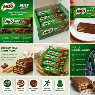 Hộp 24 thanh Bánh xốp phủ socola Nestlé Milo Max Double Choc 18.6g