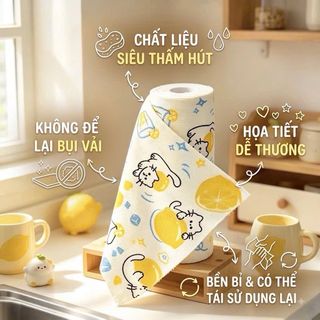 Cuộn Khăn lau bếp mèo vàng