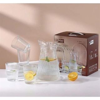 Bộ Bình 6 Cốc Thủy Tinh Sọc A-EH1009-2B/L7 (THÙNG 6B)