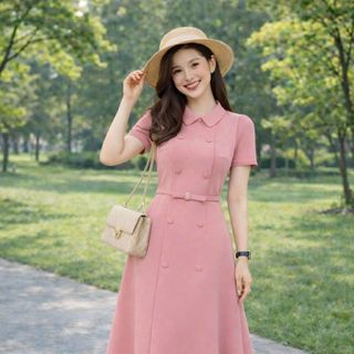 Đầm dự tiệc, chân váy xếp ly, dáng xòe giúp che khuyết điểm, dự tiệc chất liệu cotton co giãn, mềm mại, dày dặn L01