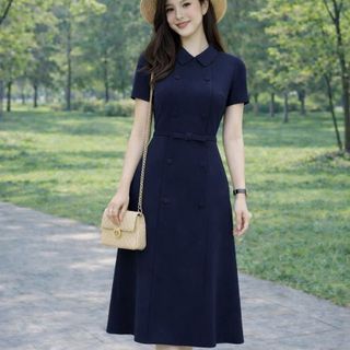 Đầm dự tiệc, chân váy xếp ly, dáng xòe giúp che khuyết điểm, dự tiệc chất liệu cotton co giãn, mềm mại, dày dặn B20