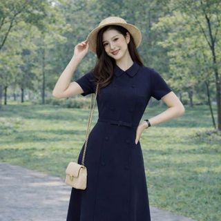 Đầm dự tiệc, chân váy xếp ly, dáng xòe giúp che khuyết điểm, dự tiệc chất liệu cotton co giãn, mềm mại, dày dặn L01