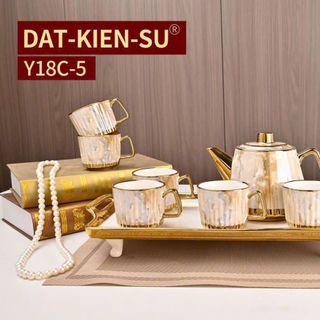 Bộ Ấm Chén Vân Đá Kèm Khay Cao Y18C-5 (THÙNG 12B)