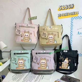 💖Túi Tote A5186 In Hình Labubu Siêu Cute Dung Tích Lớn Cho Bé