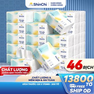 Combo 46 Gói Giấy Khô SHINCHI 4 Lớp (300 Tờ) Giá Cực Sốc Cho NPP Toàn Quốc
