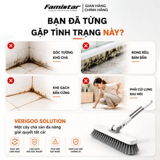 Cây Chà Sàn Nhà Tắm FAMISTAR inox bền bỉ thiết kế đầu chữ A xoay 180 độ cọ rửa linh hoạt, phân phối toàn quốc
