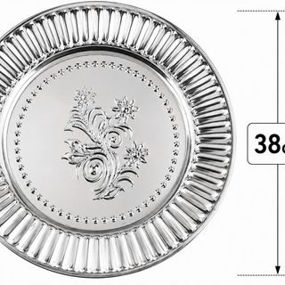 MÂM INOX TRÒN HOẠ TIẾT BÔNG 38cm (T80)