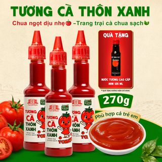 [Tặng 1 nước tương 125ml] Combo 3 Tương cà Làng Chài Xưa 270g - Trang trại cà chua sạch