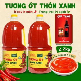 [Tặng Ớt rim & Nước tương 525ml] Combo 2 Tương ớt Làng Chài Xưa 2.2Kg - trang trại ớt sạch