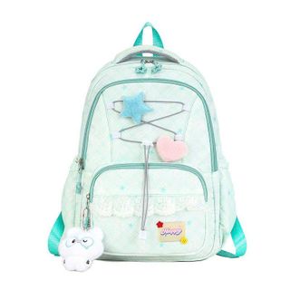 🎒Balo A40807 Họa Tiết Ngôi Sao Trái Tim Phối Ren Pastel Dễ Thương