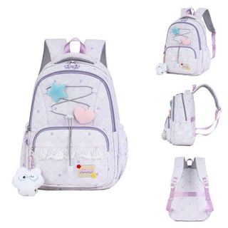 🎒Balo A40807 Họa Tiết Ngôi Sao Trái Tim Phối Ren Pastel Dễ Thương