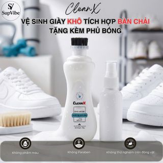 Chai Vệ Sinh Giày Dép Khô Cao Cấp Chính Hãng 250ml - Dùng Cho Da Và Vải - Tặng Phủ Bóng MẪU MỚI Tích Hợp Sẵn Bàn Chải