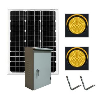 Đèn chớp vàng năng lượng mặt trời D300 tủ điều khiển rời [bộ 2 đèn] - DMT Solar