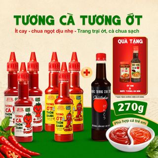 [Tặng ớt rim & tương ăn bún] Combo Nước tương 525ml 3 Tương ớt 270g 3 Tương cà 270g Làng Chài Xưa