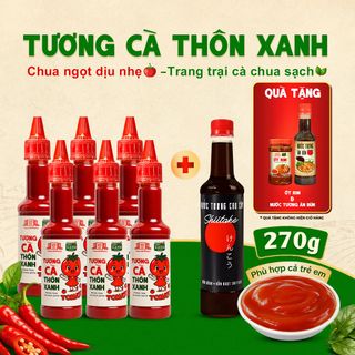 [Tặng ớt rim & tương ăn bún] Combo Nước tương 525ml và 6 Tương cà 270g Làng Chài Xưa