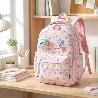 💫 Balo nữ A42101 Happy Summer họa tiết ngôi sao dễ thương nhiều ngăn mã A42101