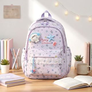 💫 Balo nữ A42101 Happy Summer họa tiết ngôi sao dễ thương nhiều ngăn mã A42101