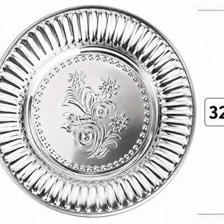 MÂM INOX TRÒN HOẠ TIẾT BÔNG 32cm (T120)