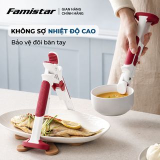 Kẹp Gắp Đồ Nóng 2 in 1 FAMISTAR, chất liệu Silicon chống trượt an toàn, gọn nhẹ tiện dụng, phân phối toàn quốc