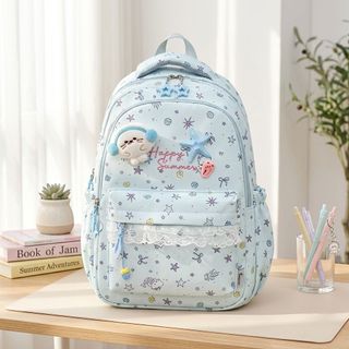 💫 Balo nữ A42101 Happy Summer họa tiết ngôi sao dễ thương nhiều ngăn mã A42101