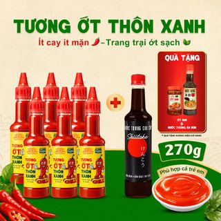 [Tặng ớt rim & tương ăn bún] Combo Nước tương 525ml và 6 Tương ớt 270g Làng Chài Xưa