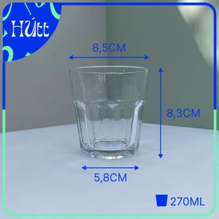 Hộp 6 Ly Thủy Tinh Ngấn Cạnh Uống Trà, Cà Phê 270ML Nhập Khẩu Indonesia (BeRise TSL-9.5)