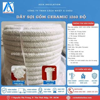 Dây sợi gốm Ceramic tròn 12mm, 1260 độ C