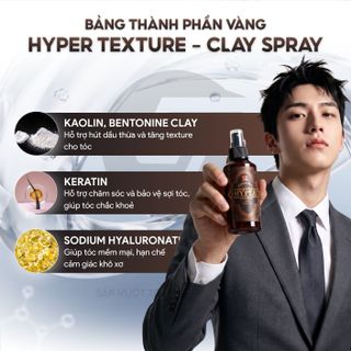 Xịt tạo phồng Hair Zone Hyper Texture 155ml chính hãng - Pre Styling tạo phồng, hỗ trợ giữ nếp, giảm bết dầu