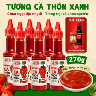 [Tặng Ớt rim và nước tương 125ml] Combo 6 Tương cà Làng Chài Xưa 270g - Trang trại cà chua sạch