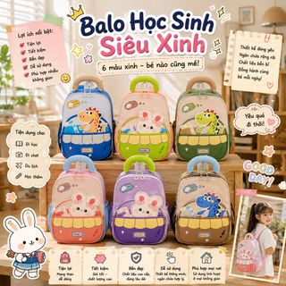 🦖 BALO MẦM NON A211 – Họa Tiết Hoạt Hình Nổi Bật, Bé Mang Đi Học Cực Xinh