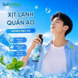 XỊT LẠNH QUẦN ÁO BELLHOME 100ML - LÀM MÁT QUẦN ÁO NHANH CHÓNG, KHỬ MÙI HIỆU QUẢ CHO MÙA HÈ