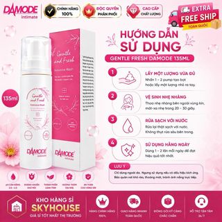 Dung dịch vệ sinh phụ nữ GENTLE FRESH độc quyền DAMODE chai 135ml dung dịch vệ sinh phụ nữ tốt nhất chính hãng Hàn Quốc