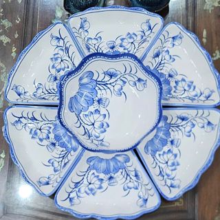 Bộ Bát Đĩa Màu Xanh Hoa Mặt Trời ( THÙNG 8B )