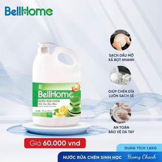 Nước rửa chén Bellhome 750g Công nghệ sinh học, đậm đặc, an toàn cho da tay, khử mùi vượt trội