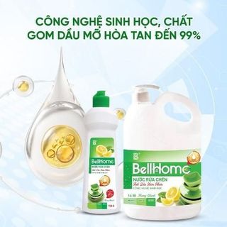 Nước rửa chén Bellhome 750g Công nghệ sinh học, đậm đặc, an toàn cho da tay, khử mùi vượt trội
