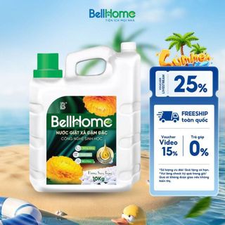 Nước giặt xả BellHome 10kg Công nghệ sinh học – Sạch vết bẩn, Không hóa chất, Lưu hương cả ngày dài
