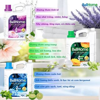 Nước giặt xả BellHome 10kg Công nghệ sinh học – Sạch vết bẩn, Không hóa chất, Lưu hương cả ngày dài