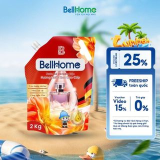 Nước Xả vải Bellhome 2KG Hương nước hoa tinh tế – Thơm lâu, Mềm vải, An toàn cho mọi gia đình