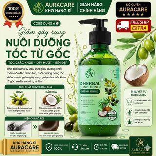 Chính Hãng - Dầu Xả Thảo Dược Tinh Chất Oliu Dầu Dừa Giúp Mềm Mượt Tóc Dherbal Chai 300ml