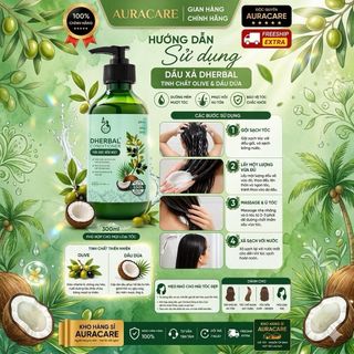 Chính Hãng - Dầu Xả Thảo Dược Tinh Chất Oliu Dầu Dừa Giúp Mềm Mượt Tóc Dherbal Chai 300ml