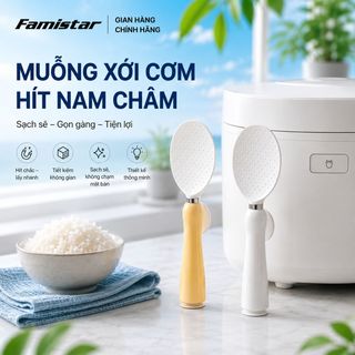Vá Bới Cơm Chống Dính Thông Minh Famistar, đế hít từ tính, nâng tầm không gian sống, giá sỉ chỉ từ 1 cái