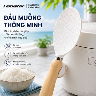 Vá Bới Cơm Chống Dính Thông Minh Famistar, đế hít từ tính, nâng tầm không gian sống, giá sỉ chỉ từ 1 cái