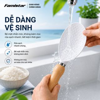 Vá Bới Cơm Chống Dính Thông Minh Famistar, đế hít từ tính, nâng tầm không gian sống, giá sỉ chỉ từ 1 cái