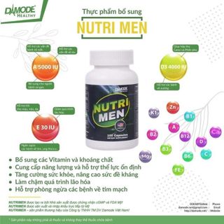 [ Chính Hãng ] Nutri Men - Vitamin, Khoáng Chất, Tăng Sức Đề Kháng Cho Nam - Damode