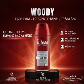 Xịt Khử Mùi Hương Nước Hoa Intesa – Ngăn Mùi 24h, Lưu Hương Bền Lâu – 150ml – Nhập Khẩu Ý