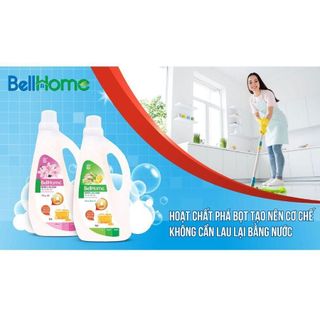 Nước lau sàn Bell Home 3.6L, Công nghệ sinh học, hương chanh sả, diệt khuẩn, sạch bóng, an toàn