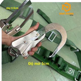 Dây đai an toàn lao động 1 móc thép lớn D08, dây bảo hộ lao động, dây an toàn rơi ngã trên cao