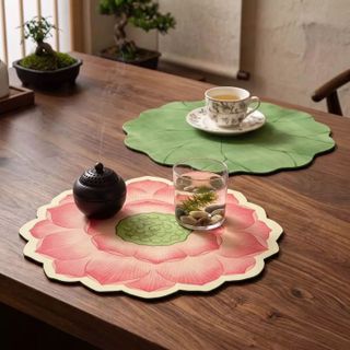 Thảm Lót Ly Cốc Hình Hoa Sen Siêu Thấm Hút Thảm Lót Bàn Trà Tảo Cát Decor